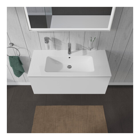 Duravit Meuble sous lavabo L-Cube 102x48,1 cm, blanc mat, 1 tiroir, suspendu