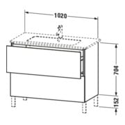 Duravit Meuble sous-lavabo L-Cube 102x48,1 cm, blanc mat, 2 tiroirs, sur pied-4