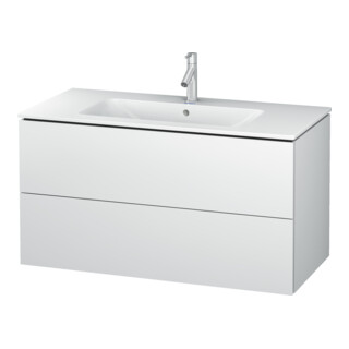 Duravit Meuble sous lavabo L-Cube 102x48,1 cm, blanc mat, 2 tiroirs, suspendu