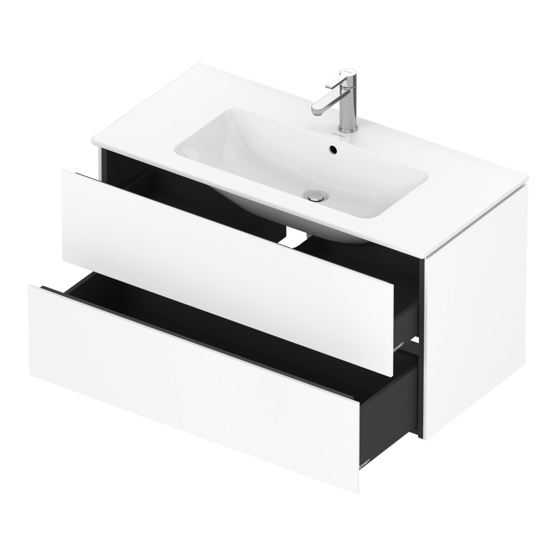 Duravit Meuble sous lavabo L-Cube 102x48,1 cm, blanc mat, 2 tiroirs, suspendu