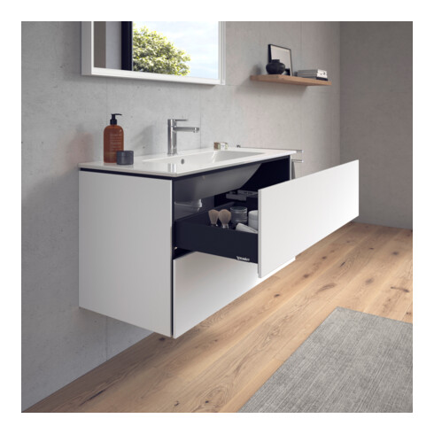 Duravit Meuble sous lavabo L-Cube 102x48,1 cm, blanc mat, 2 tiroirs, suspendu