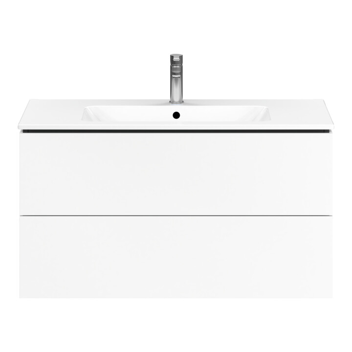 Duravit Meuble sous lavabo L-Cube 102x48,1 cm, blanc mat, 2 tiroirs, suspendu