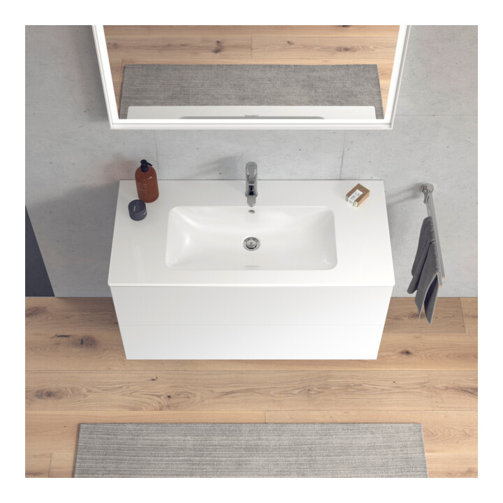 Duravit Meuble sous lavabo L-Cube 102x48,1 cm, blanc mat, 2 tiroirs, suspendu