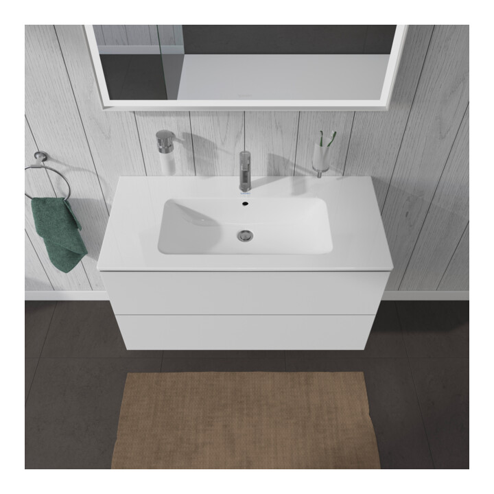 Duravit Meuble sous lavabo L-Cube 102x48,1 cm, blanc mat, 2 tiroirs, suspendu