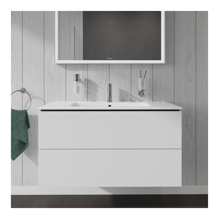 Duravit Meuble sous lavabo L-Cube 102x48,1 cm, blanc mat, 2 tiroirs, suspendu