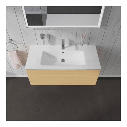 Duravit Meuble sous lavabo L-Cube 102x48,1 cm, blanc œuf, 1 tiroir, suspendu