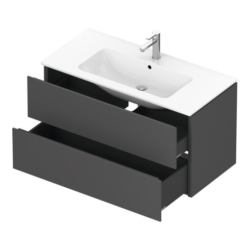 Duravit Meuble sous lavabo L-Cube 102x48,1 cm, graph ma, 2 tiroirs, suspendu