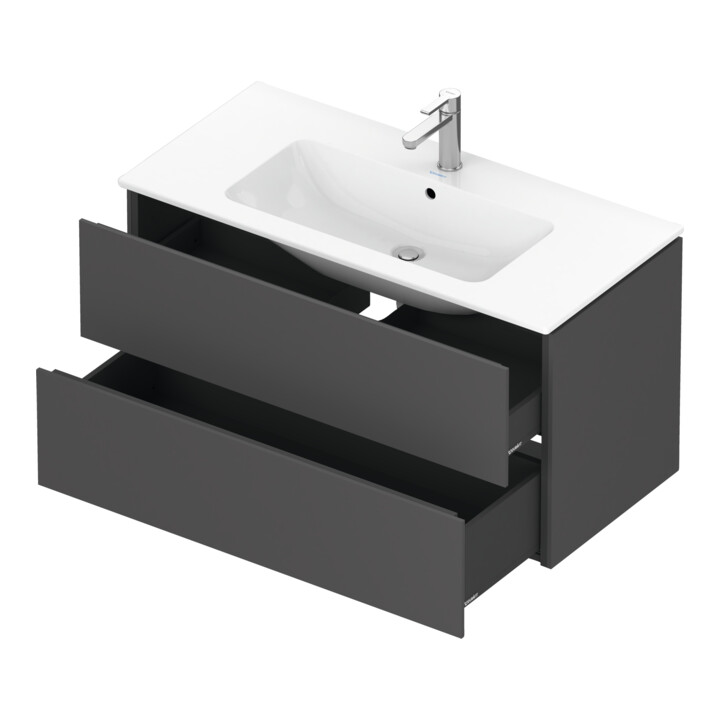 Duravit Meuble sous lavabo L-Cube 102x48,1 cm, graph ma, 2 tiroirs, suspendu
