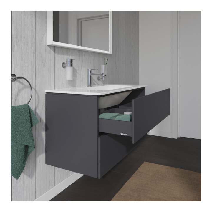 Duravit Meuble sous lavabo L-Cube 102x48,1 cm, graph ma, 2 tiroirs, suspendu