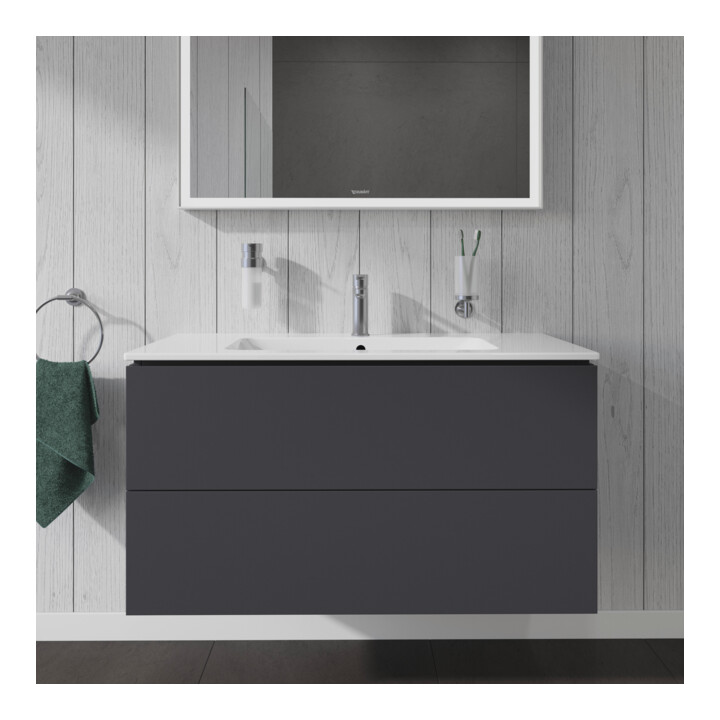 Duravit Meuble sous lavabo L-Cube 102x48,1 cm, graph ma, 2 tiroirs, suspendu