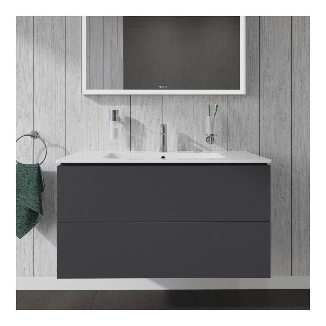 Duravit Meuble sous lavabo L-Cube 102x48,1 cm, graph ma, 2 tiroirs, suspendu