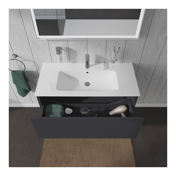 Duravit Meuble sous-lavabo L-Cube 102x48,1 cm, graphite mat, 1 tiroir, suspendu