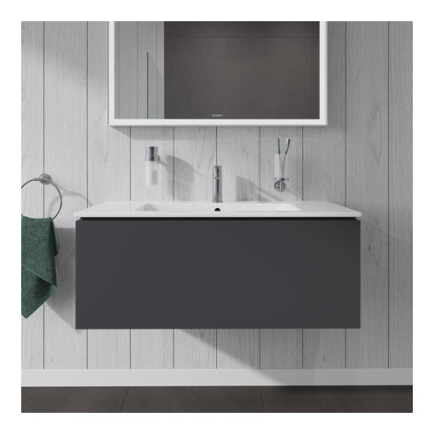 Duravit Meuble sous-lavabo L-Cube 102x48,1 cm, graphite mat, 1 tiroir, suspendu