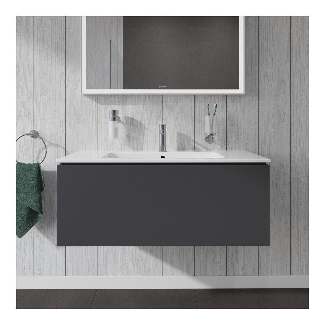 Duravit Meuble sous-lavabo L-Cube 102x48,1 cm, graphite mat, 1 tiroir, suspendu