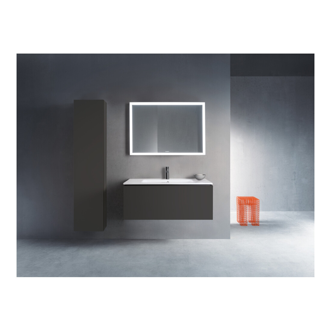 Duravit Meuble sous lavabo L-Cube 102x48,1 cm, graphite mat, 1 tiroir, suspendu