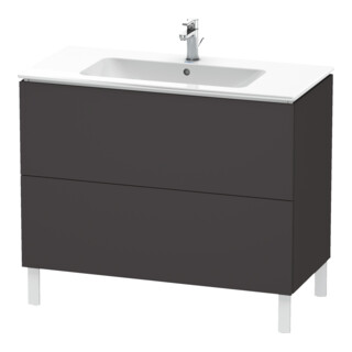 Duravit Meuble sous lavabo L-Cube 102x48,1 cm, graphite mat, 2 tiroirs, sur pied