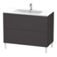 Duravit Meuble sous lavabo L-Cube 102x48,1 cm, graphite mat, 2 tiroirs, sur pied-1