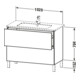 Duravit Meuble sous lavabo L-Cube 102x48,1 cm, graphite mat, 2 tiroirs, sur pied