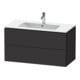 Duravit Meuble sous-lavabo L-Cube 102x48,1 cm, graphite mat, 2 tiroirs, suspendu