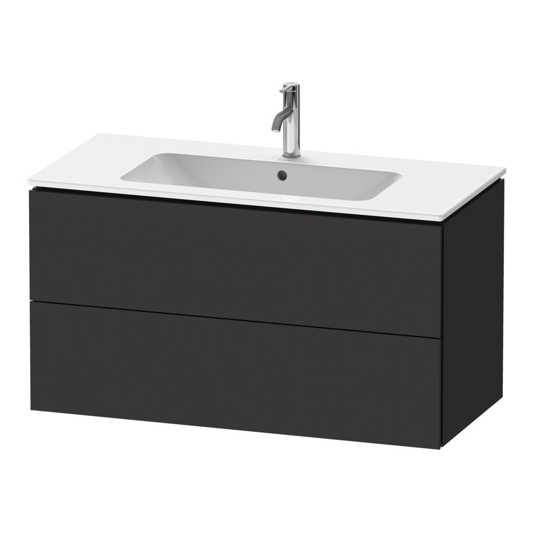 Duravit Meuble sous-lavabo L-Cube 102x48,1 cm, graphite mat, 2 tiroirs, suspendu