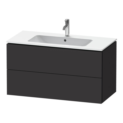 Duravit Meuble sous-lavabo L-Cube 102x48,1 cm, graphite mat, 2 tiroirs, suspendu