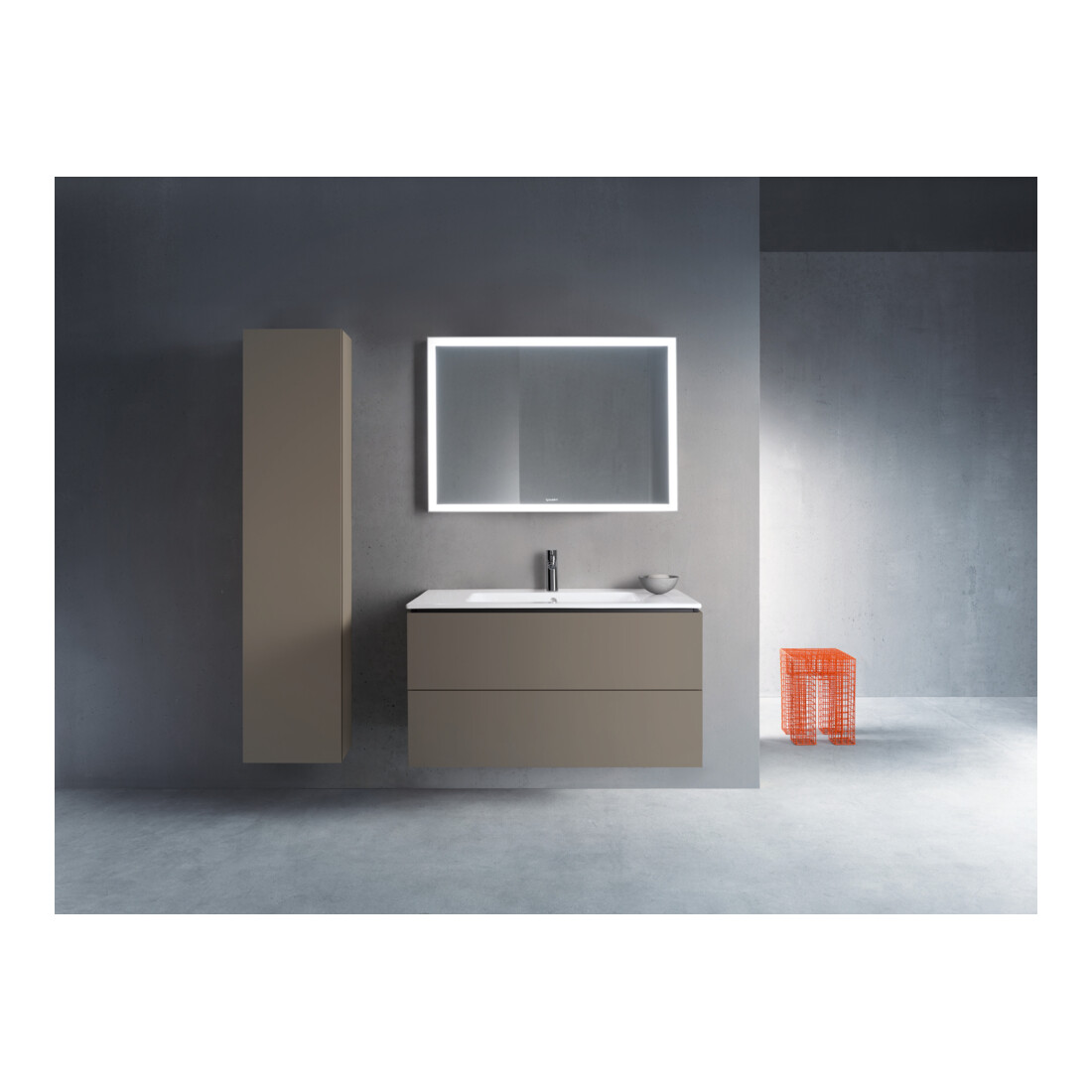 Duravit Meuble sous lavabo L-Cube 102x48,1 cm, gris mat, 2 tiroirs, suspendu