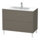 Duravit Meuble sous-lavabo L-Cube 102x48,1 cm, gris mat, 2 tiroirs, vertical-1