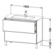 Duravit Meuble sous lavabo L-Cube 102x48,1 cm, lin, 2 tiroirs, posé