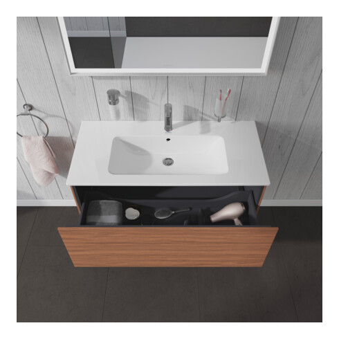 Duravit Meuble sous lavabo L-Cube 102x48,1 cm, noyer naturel, 1 tiroir, suspendu