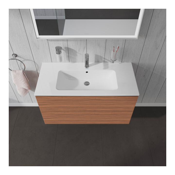 Duravit Meuble sous lavabo L-Cube 102x48,1 cm, noyer naturel, 2 tiroirs, suspendu