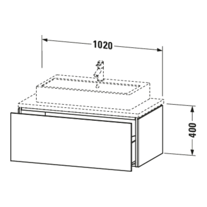 Duravit Meuble sous lavabo L-Cube 102x54,7 cm, bas. mat, avec console, 1 tiroir