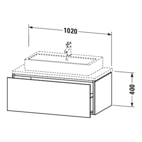 Duravit Meuble sous lavabo L-Cube 102x54,7 cm, blanc brillant, avec console, 1 tiroir
