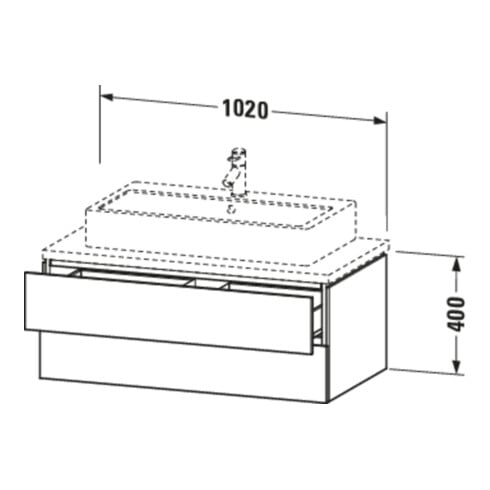 Duravit Meuble sous-lavabo L-Cube 102x54,7 cm, blanc mat, 2 tiroirs
