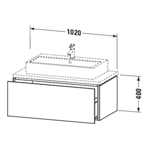 Duravit Meuble sous-lavabo L-Cube 102x54,7 cm, gris mat, 1 tiroir
