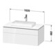 Duravit Meuble sous-lavabo L-Cube 102x55 cm, E ma, 1 porte, 1 tiroir, suspendu