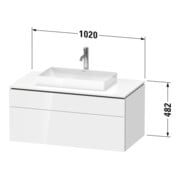 Duravit Meuble sous lavabo L-Cube 102x55 cm, gris, 1 porte, 1 tiroir, suspendu-5