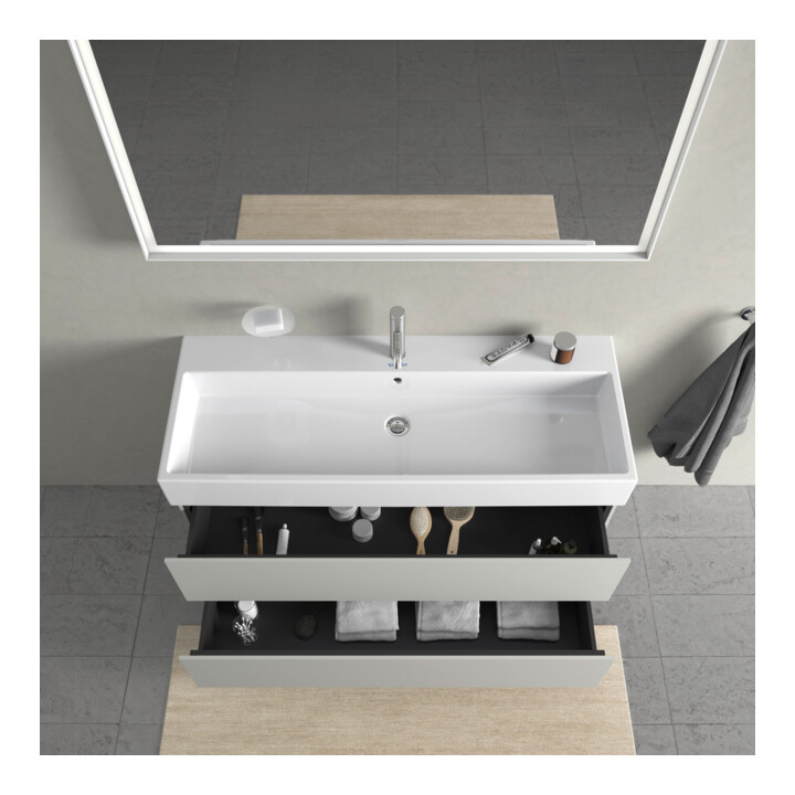 Duravit Meuble sous lavabo L-Cube 118,4 x 45,9 cm, bg ma, 2 tiroirs, suspendu