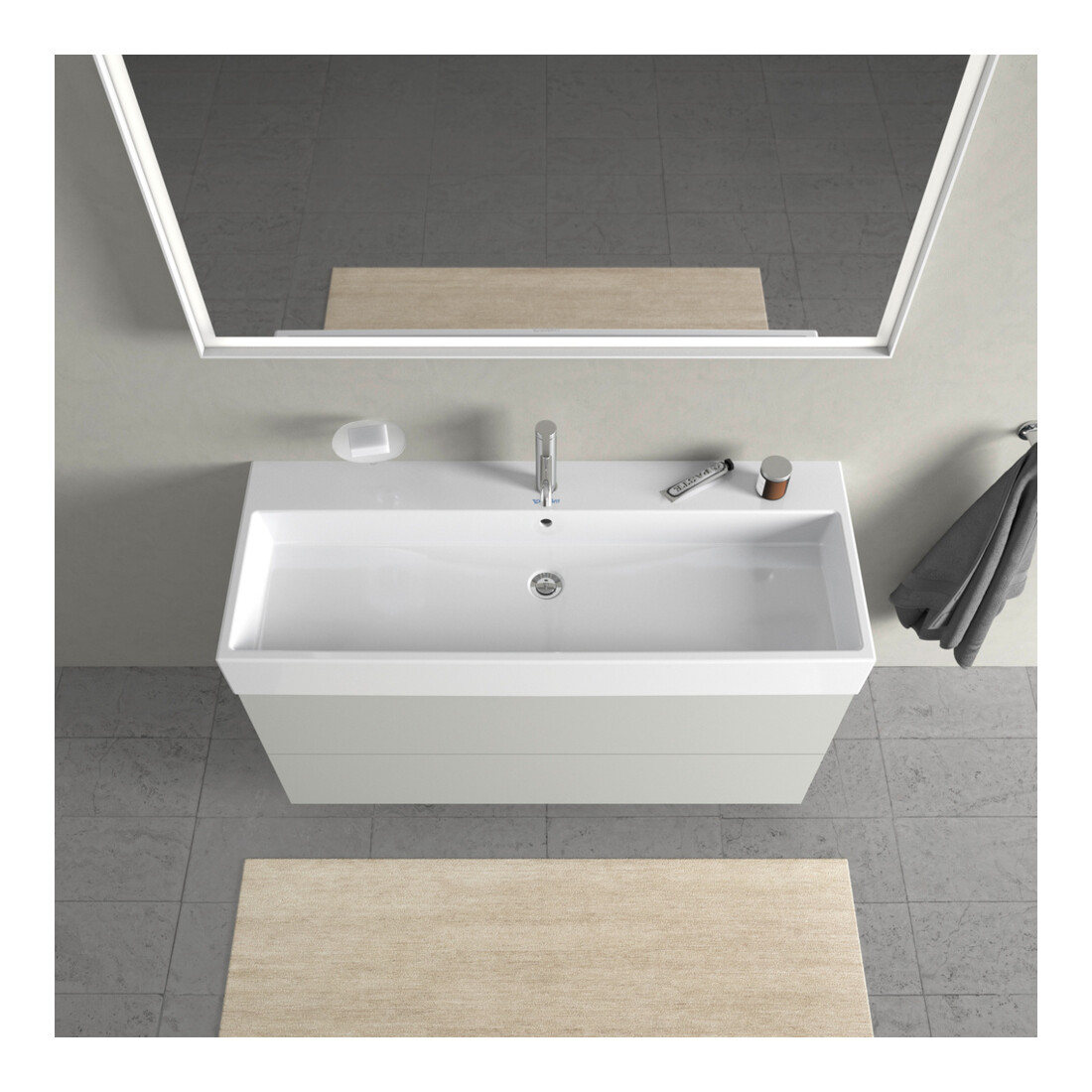 Duravit Meuble sous lavabo L-Cube 118,4 x 45,9 cm, bg ma, 2 tiroirs, suspendu