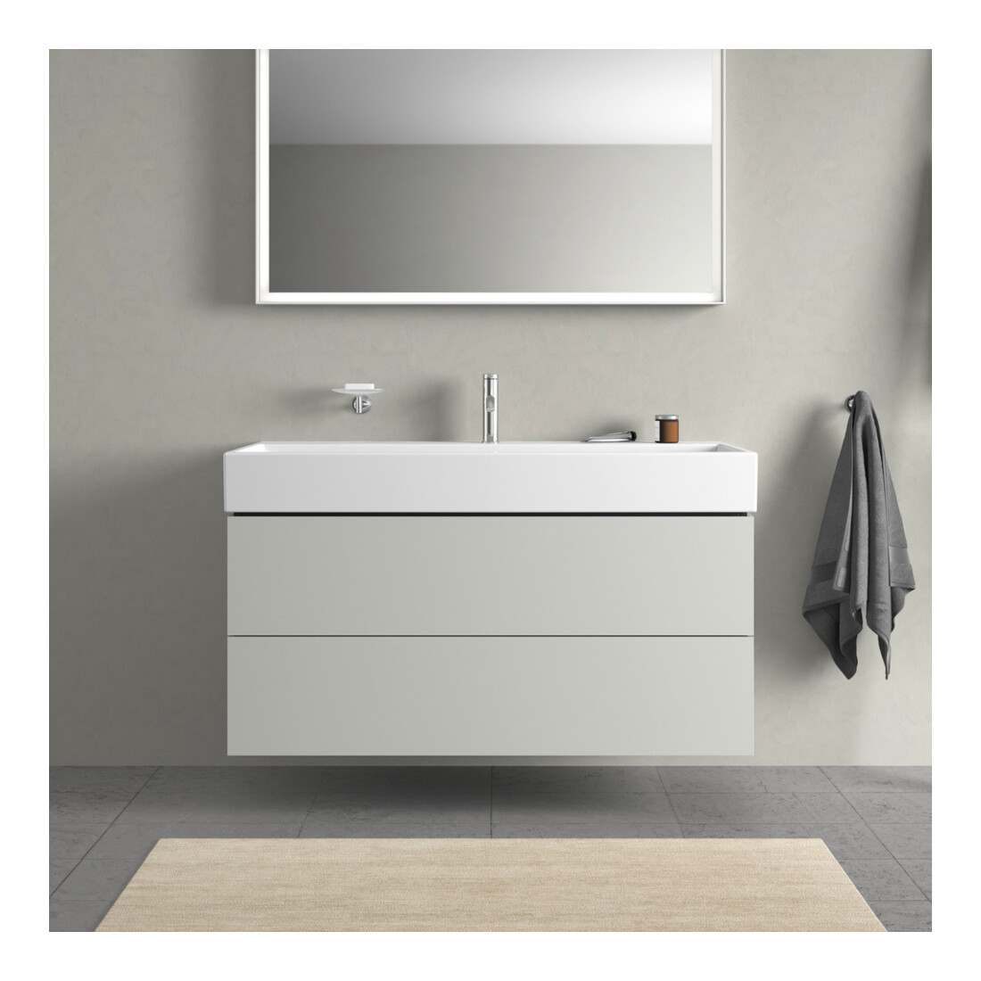 Duravit Meuble sous lavabo L-Cube 118,4 x 45,9 cm, bg ma, 2 tiroirs, suspendu