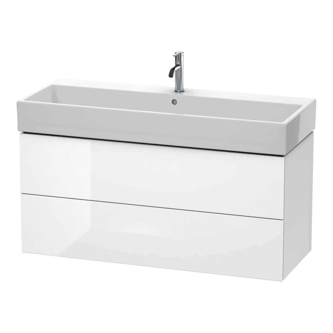 Duravit Meuble sous-lavabo L-Cube 118,4 x 45,9 cm, blanc brillant, 2 tiroirs, suspendu