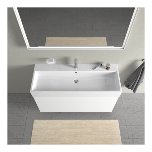 Duravit Meuble sous-lavabo L-Cube 118,4 x 45,9 cm, blanc mat, 2 tiroirs, suspendu
