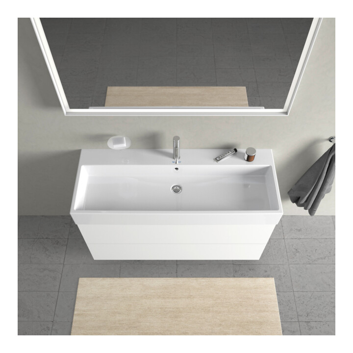 Duravit Meuble sous-lavabo L-Cube 118,4 x 45,9 cm, blanc mat, 2 tiroirs, suspendu