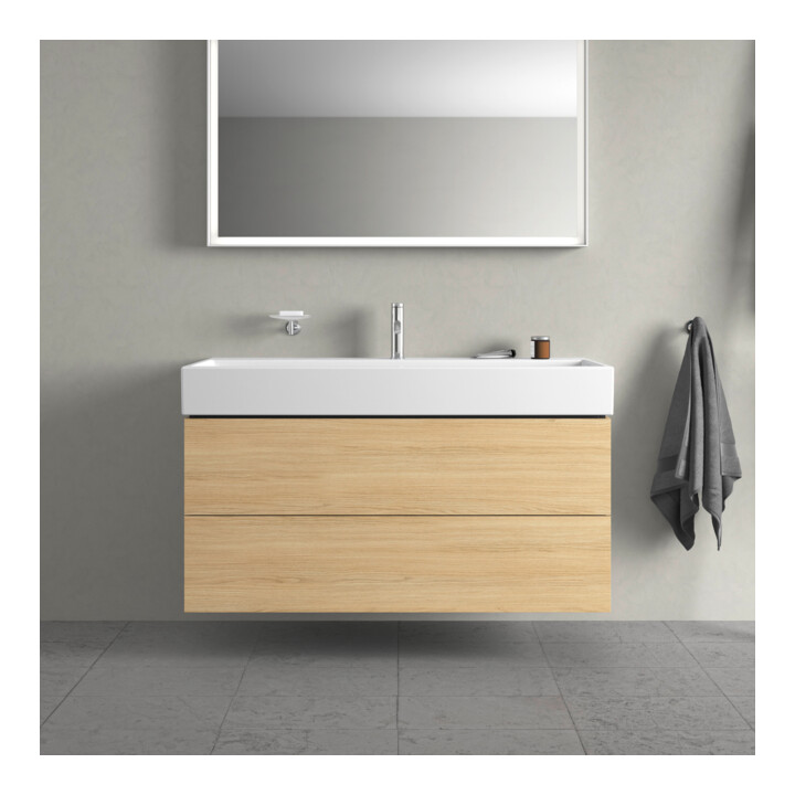 Duravit Meuble sous lavabo L-Cube 118,4 x 45,9 cm, blanc œuf, 2 tiroirs, suspendu