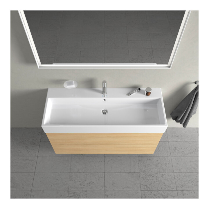 Duravit Meuble sous lavabo L-Cube 118,4 x 45,9 cm, blanc œuf, 2 tiroirs, suspendu