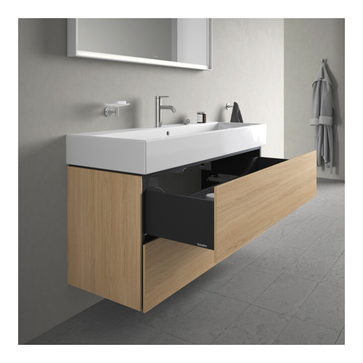 Duravit Meuble sous lavabo L-Cube 118,4 x 45,9 cm, blanc œuf, 2 tiroirs, suspendu