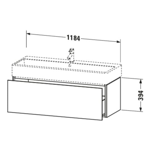 Duravit Meuble sous-lavabo L-Cube 118,4 x 45,9 cm, chêne clair, 1 tiroir, suspendu