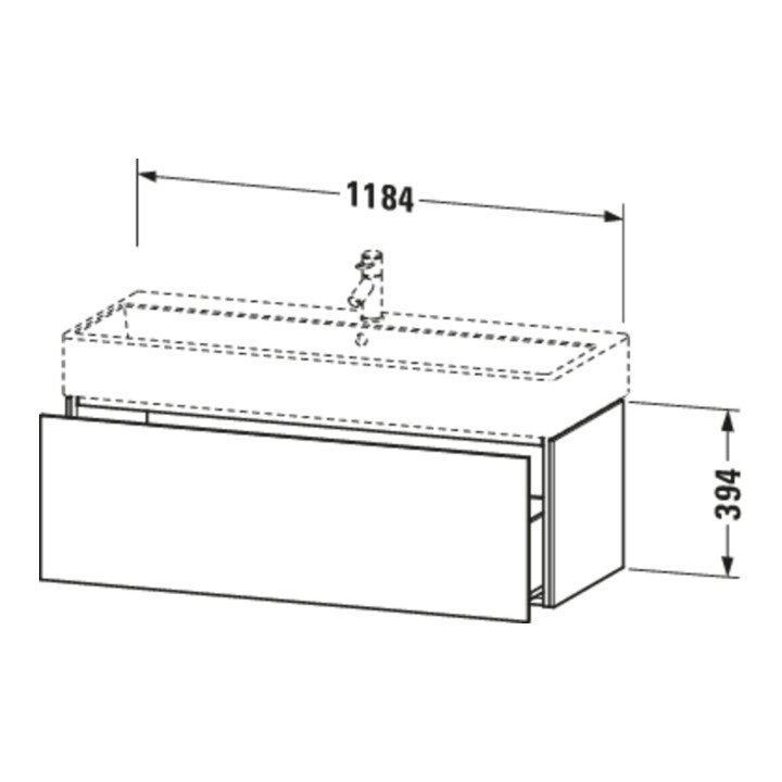 Duravit Meuble sous-lavabo L-Cube 118,4 x 45,9 cm, chêne clair, 1 tiroir, suspendu