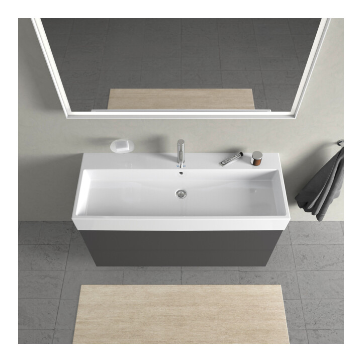 Duravit Meuble sous-lavabo L-Cube 118,4 x 45,9 cm, graph ma, 2 tiroirs, suspendu