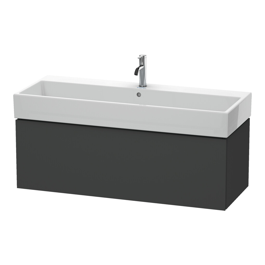 Duravit Meuble sous lavabo L-Cube 118,4 x 45,9 cm, graphite mat, 1 tiroir, suspendu