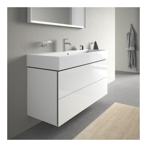 Duravit Meuble sous lavabo L-Cube 118,4x45,9 cm, blanc brillant, 2 tiroirs, suspendu